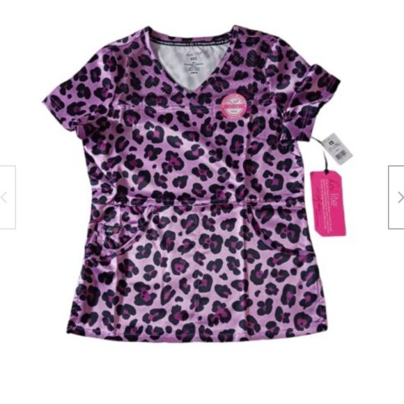 koi Lite Tops Koi Lite Scrub Top Slim Fit Cheetah Chiquita Nima